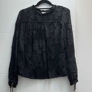 Wilfred Black Floral Sleeve Blouse
